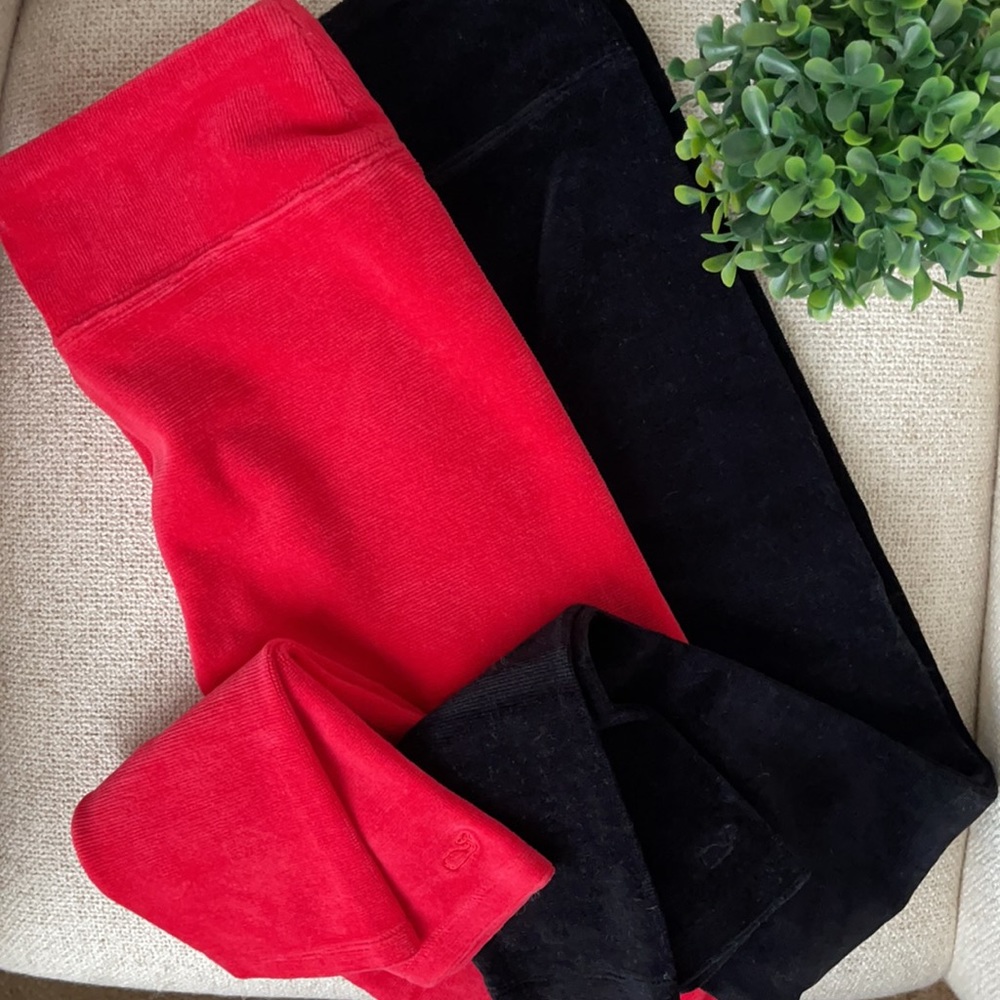 Vineyard Vines RED ONLY girls velvet leggings size large (14)